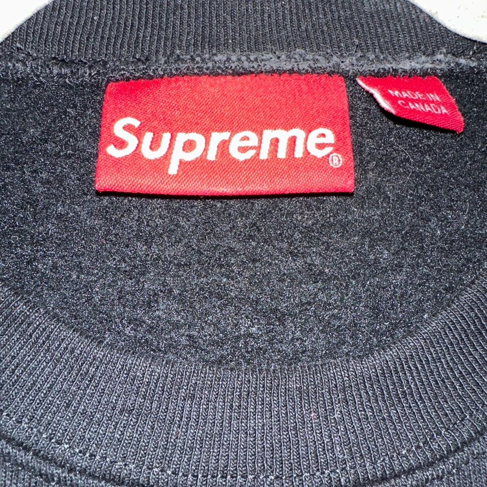 Supreme Black Sweatshirt with Red Logo - Picture 3 of 6